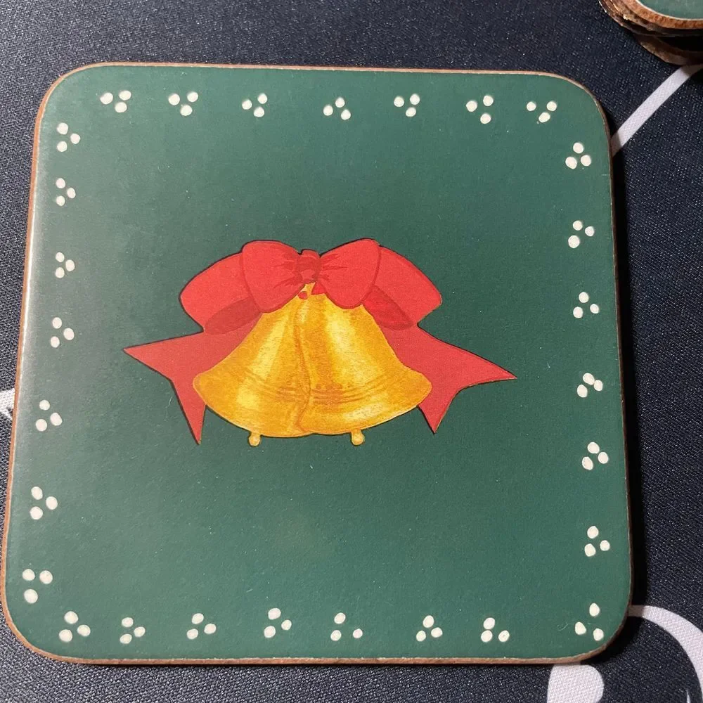 Pimpernel Christmas Holiday Deluxe Coasters Set of‎ 6 - Vintage Made in England